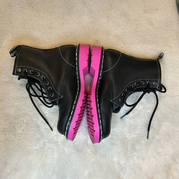 Dr. Martens 1460 Pink Sole Wanama Leather Jungle Zip Boots 6 - Picture 7 of 10